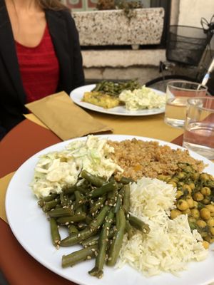 Typical mixed dish, four tastings (€ 14) at Amaranta Bio Bistrot in Rovereto