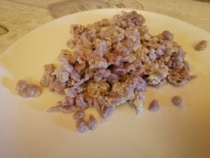 Spatzle al teroldego at Black Sheep Raw • Vegan Lab & Bistrot in Trento