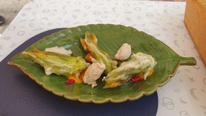 Fiori di zucca at Black Sheep Raw • Vegan Lab & Bistrot in Trento