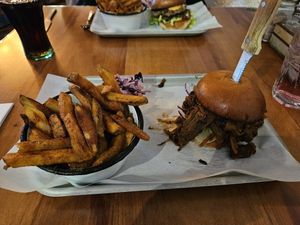 Jan 2025 special - bag aubergine and black bean burger, Eat Me Chips! at Eat Me in Scarborough