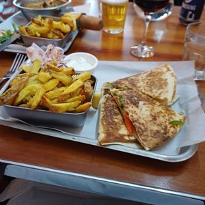 Quesadilla chips and slaw at Eat Me in Scarborough