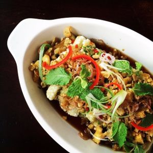 Grilled eggplant salad at Pi Vegetarian Bistro in Ho Chi Minh City