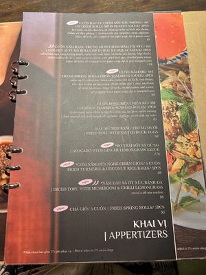 Menú   at Pi Vegetarian Bistro in Ho Chi Minh City