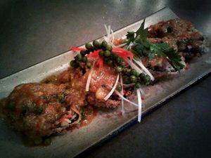 Seaweed tofu rolls in curry sauce  at Pi Vegetarian Bistro in Ho Chi Minh City