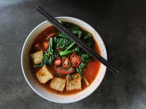 Perfect amounts of spicy  at Pi Vegetarian Bistro in Ho Chi Minh City