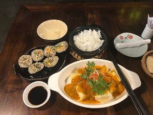 Maki rolls, rice & tofu in Choo sauce  at Pi Vegetarian Bistro in Ho Chi Minh City
