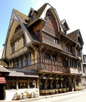 Outside of restaurant at La Salamandre in Etretat