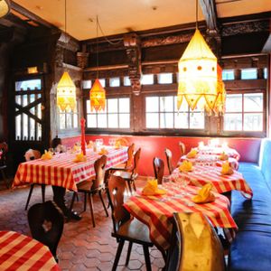 Inside of restaurant at La Salamandre in Etretat