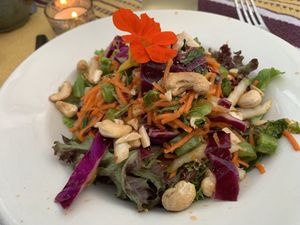 Salad at Wednesday Community Dinner recently  at Origins Cafe in Cooperstown