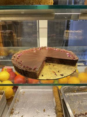 Raspberry tart - sugar and gluten free  at Ice Cream Saloon Clio in Nessebar