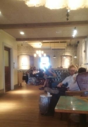 Seating at Pavement Coffeehouse - Berklee in Boston