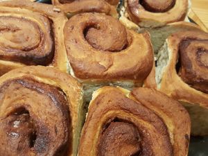 Vegan cinnamon buns at Qupi Cafe and Bistro in Edinburgh