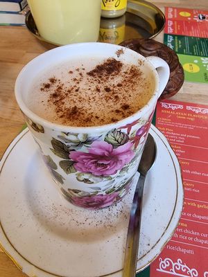 plant mylk chai at Himalaya Cafe in Edinburgh