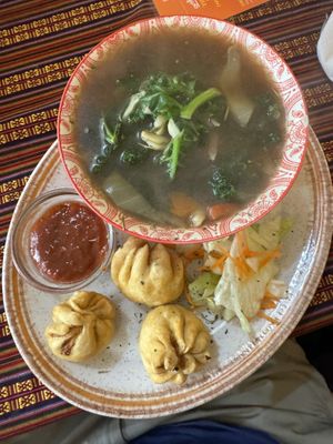 Tibetan soup  at Himalaya Cafe in Edinburgh
