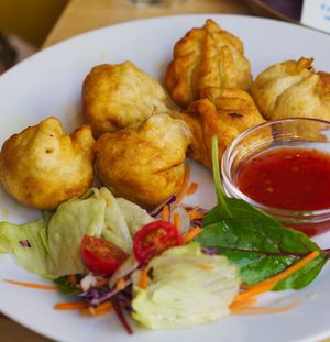 Fried momo dumplings at Himalaya Cafe in Edinburgh