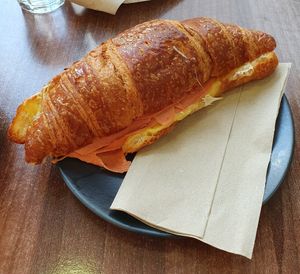 Quorn ham and cheeze croissant at The Flame Tree Cafe in Dundee
