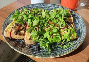 Mushrooms on toast at The Flame Tree Cafe in Dundee