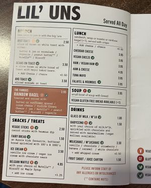 Kids menu  at The Flame Tree Cafe in Dundee