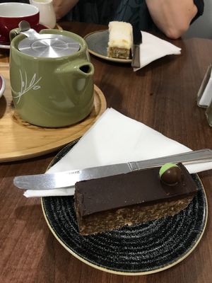 BEFORE I WAS VEGAN.  One of the traybake slices on offer at the Flame Tree Cafe at The Flame Tree Cafe in Dundee