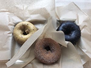 Passion Fruit Cake, Sugar n’ Spice, Mexican Hot Chocolate  at Blue Star Donuts - Downtown in Portland
