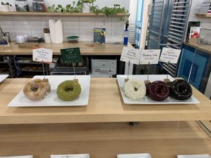 Typical flavors. They always seem to have the ones on the right   at Blue Star Donuts - Downtown in Portland