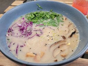 Miso ramen at Veguisima in Mexico City