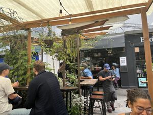 Outdoor seating   at Veguisima in Mexico City