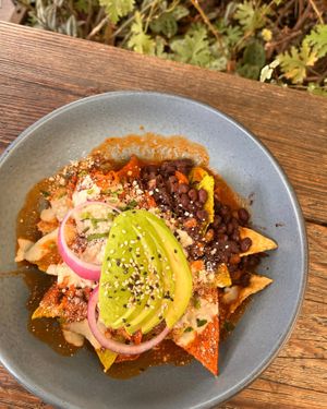 Chilaquiles   at Veguisima in Mexico City