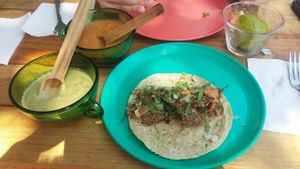 eggplant taco. good! but small at Veguisima in Mexico City