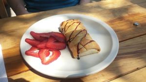 Strawberry strudel. absolutely tasteless. not even sweet. don't get it.  at Veguisima in Mexico City