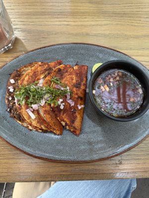 Quesabirria - weird taste tbh  at Veguisima in Mexico City