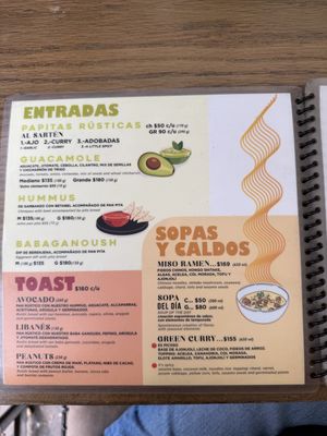 Menu  at Veguisima in Mexico City