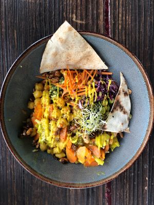 Curry bowl  at Veguisima in Mexico City