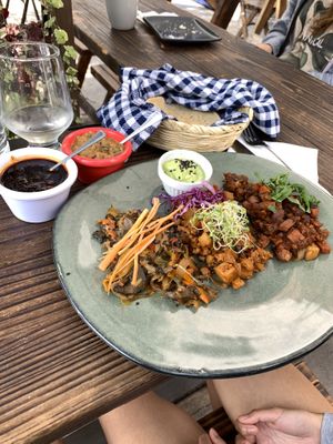 Tacos! 😃 at Veguisima in Mexico City