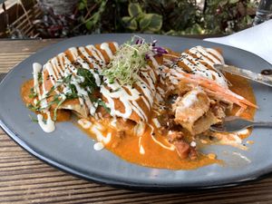 Enquiladas 😃 at Veguisima in Mexico City