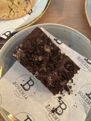 Vegan Oreo brownie  at Bohemia in St Neots