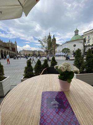 View from patio   at Slodki Wentzl in Krakow
