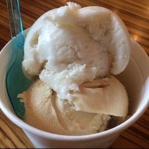 Coconut and almond vegan ice cream. at Slodki Wentzl in Krakow