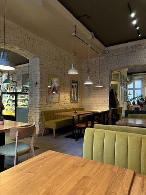 Inside the restaurantt  at Veganic in Krakow