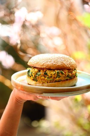 Breakfast roll at Veganic in Krakow