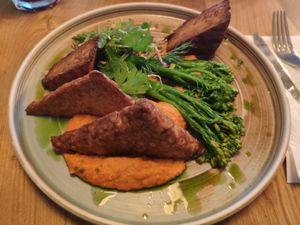 Smoked Tempeh at Veganic in Krakow