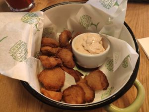 Crispy Oyster Mushrooms at Veganic in Krakow