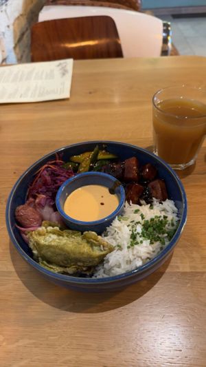 Poke/buddha bowl + kombucha  at Veganic in Krakow