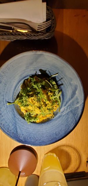 Tagliatelle with foraged mushrooms in pumpkin sauce at Veganic in Krakow