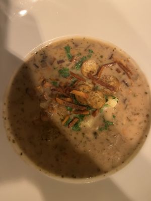 Sour rye soup  at Veganic in Krakow