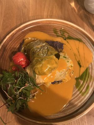 Cabbage rolls   at Veganic in Krakow