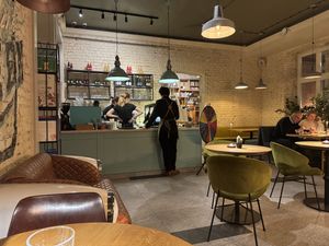 desk  at Veganic in Krakow