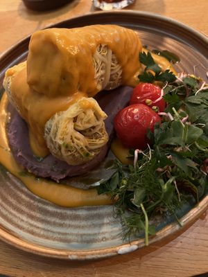 Cabbage rolls  at Veganic in Krakow