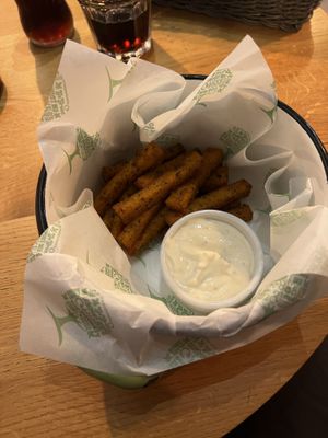 Polenta frites  at Veganic in Krakow