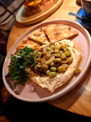 Breakfast menu- The super tasty stewed green beans at Veganic in Krakow